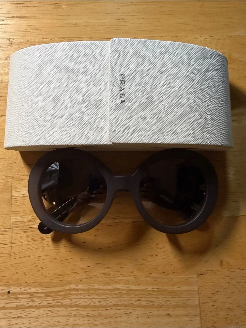 Prada Round Frame Women's Sunglasses - Beige